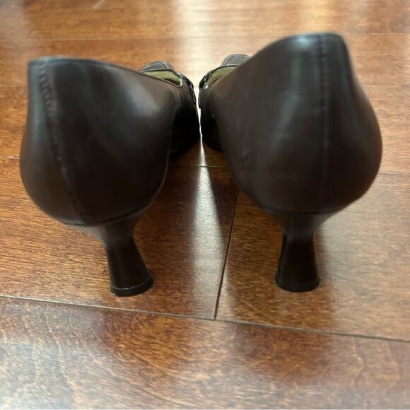 Antonio Melani Brown 90s Style Pointed Square Toes Women's Spool Heels, Size 7 - Picture 13 of 16